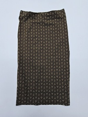 Calliope Women's Black Geometric Knit Pencil Midi Skirt XS