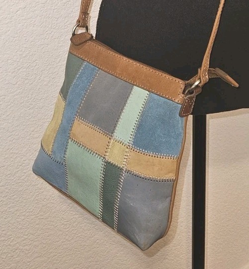 Fossil Multicolor Patch Leather Crossbody Handbag… - image 2