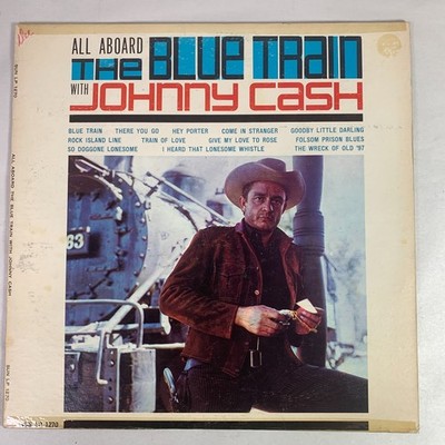 Johnny Cash All Aboard the Blues Train with LP Vinyl Record 1963 Sun LP 1270