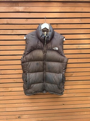 North Face Retro 1996 Nuptse Down Brown Gilet Puffer Weste Herren 700 Wandern Large