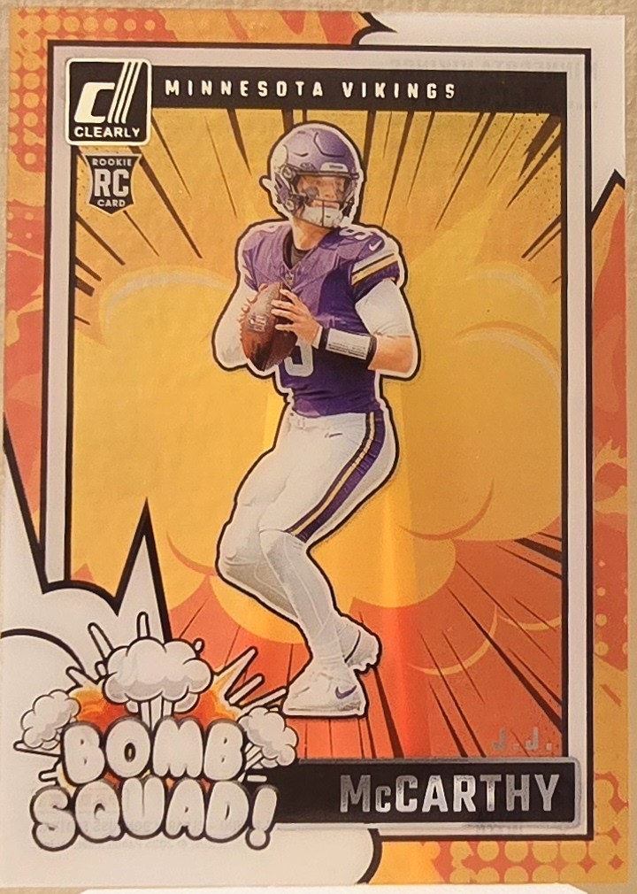 2024 Panini Clearly Donruss Clearly Bomb Squad J.J. McCarthy #5 (RC)