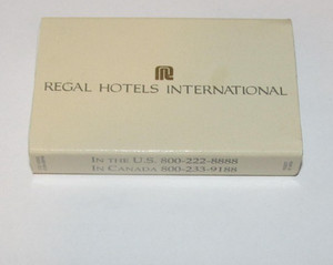 Vintage Matchbook Box Matches Regal Hotels International UNSTRUCK