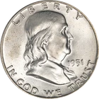 1951-D Franklin Half Dollar - Full Bell Lines