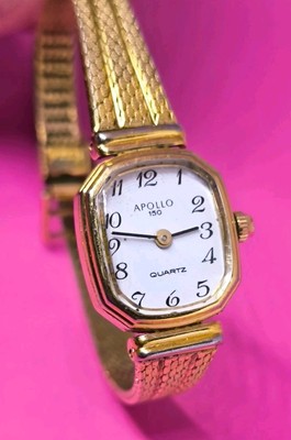 apollo 150 ladis gold plated quartz watch