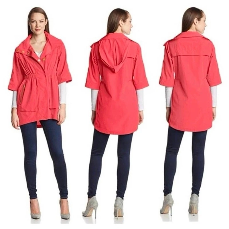 Ali Ro Anthropologie Hooded Lightweight Zipper Tunic Anorak Rain Jacket 4 - Image 2 of 4