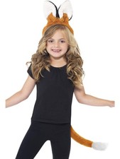 Fox Kit Kids Brown Ears Headband and Tail Instant Costume