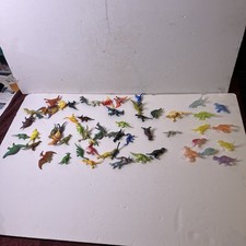 Vintage Miniature Plastic Dinosaurs And Prehistoric Animals - Mixed Lot Of 60