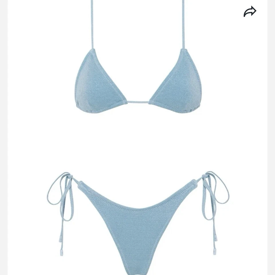 *Full Set* Triangl Bikini VALA BAY SPARKLE Tie Triangle Bralette Cheeky Bottom - Image 3 of 4