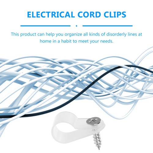 200 Pcs Wire Fixing Buckle Electric Cable Clips Cables Organizer for Wall - Afbeelding 12 van 12