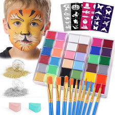 Face Painting Kit for Kids Party,32 Colors Professional Oil Face Body Paint Kit