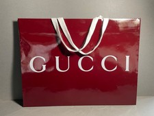 GUCCI Large Shopping Bag Embossed White Letters -Reusable 19 5/8" x 14" x 6 5/8"