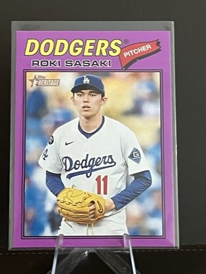 2026 Topps Heritage - Roki Sasaki #39 Light Purple Los Angeles Dodgers