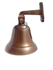 Antique Ship's Wall Hangig Bell Brass with Bracket Lanyard Best 5 Inch KIOL