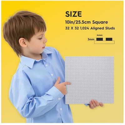 Grey Baseplates Compatible with Major Brands