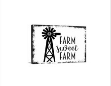 Farm Sweet Farm Windmill Sign Farmhouse Wall Decor Rustic Country