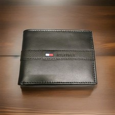 Tommy Hilfiger Men's Black Wallet Genuine Leather Credit Card ID Bifold