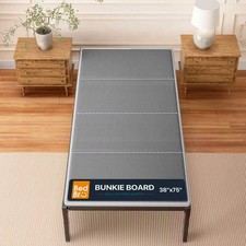 BedBro Twin Bunkie Board 38"x75" Grey 10mm - Metal Frame Slatted Bed Platform