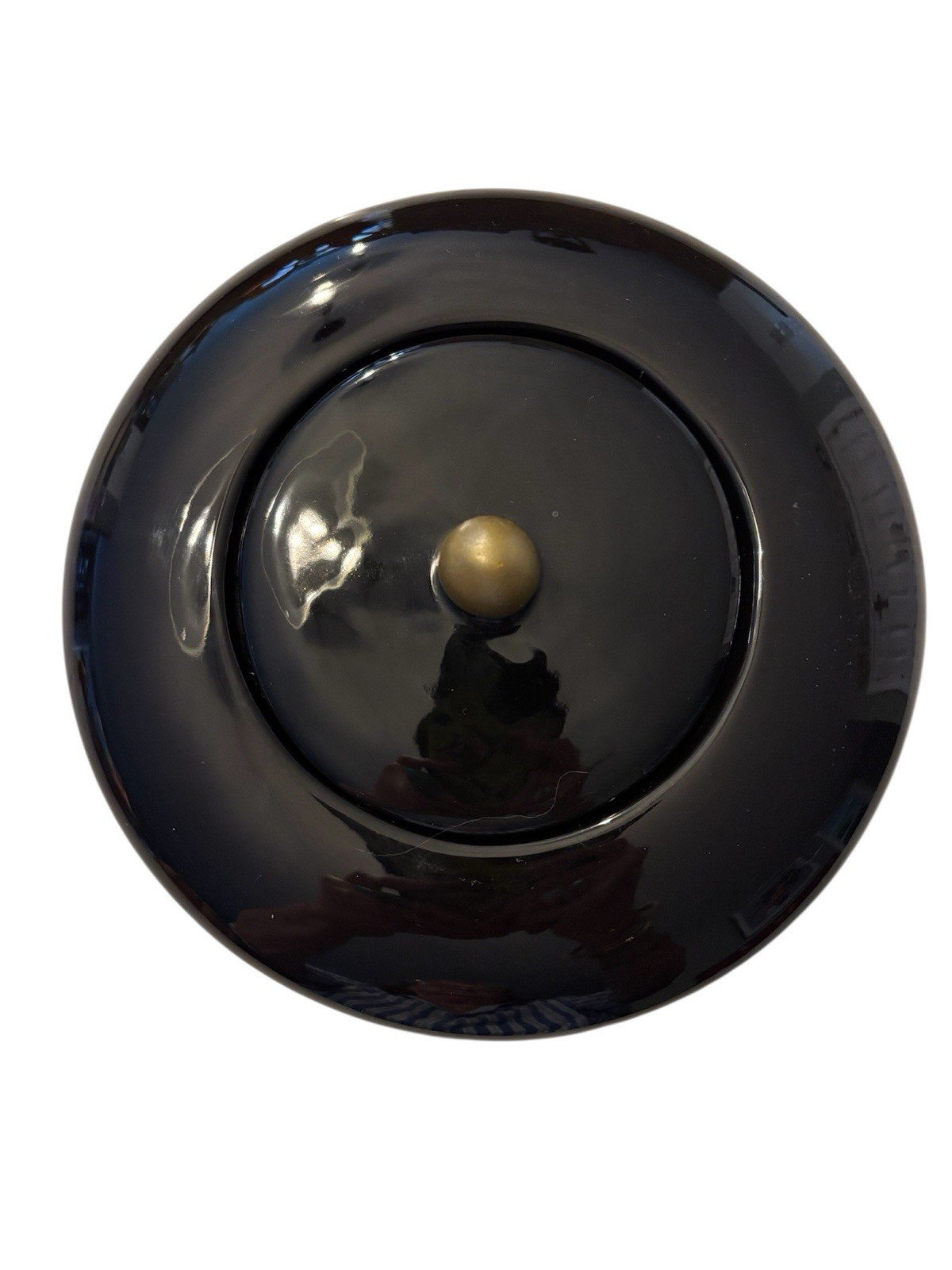 Vintage MCM JARU Pottery Vessel with Lid Black Gorgeous EPOC