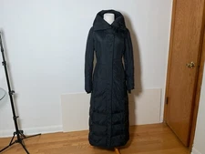Cole Haan Long Full-Length  Puffer Down Coat Women's  Pillow Collar S Black $495