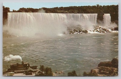 Niagara Falls American Falls Photochrome Postcard Maid of the Mist Dock