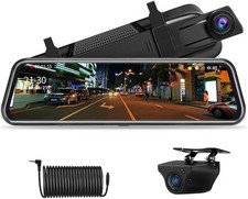 Jansite 10'' FHD 1080P Spiegel Dashcam mit Rückfahrkamera 170° Weitwinkel