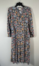 Universal Threads Dress Womens Small Floral Button Front Midi Boho Cottage