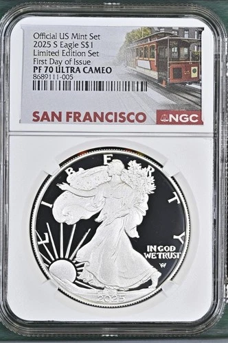 2025-S Proof $1 American Silver Eagle NGC PF70 UC -LIMITED Edition First Day FDI