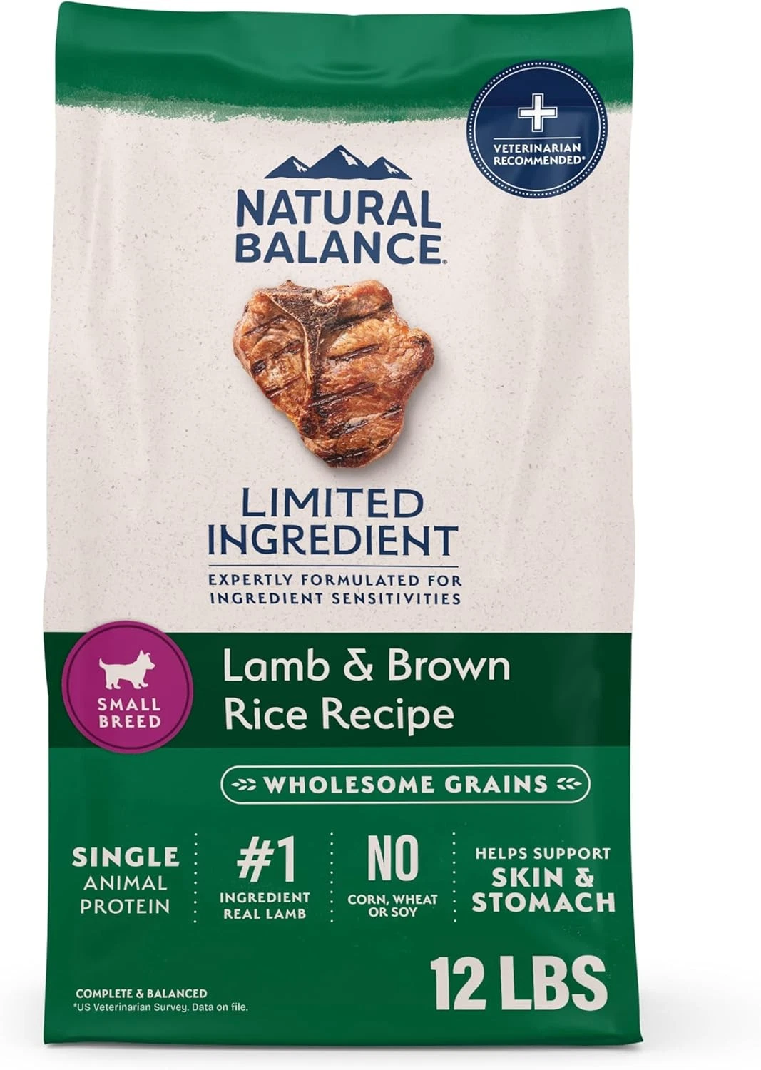 Limited Ingredient Small-Breed Adult Dry Dog Food W/ Healthy Grains Lamb & Brown