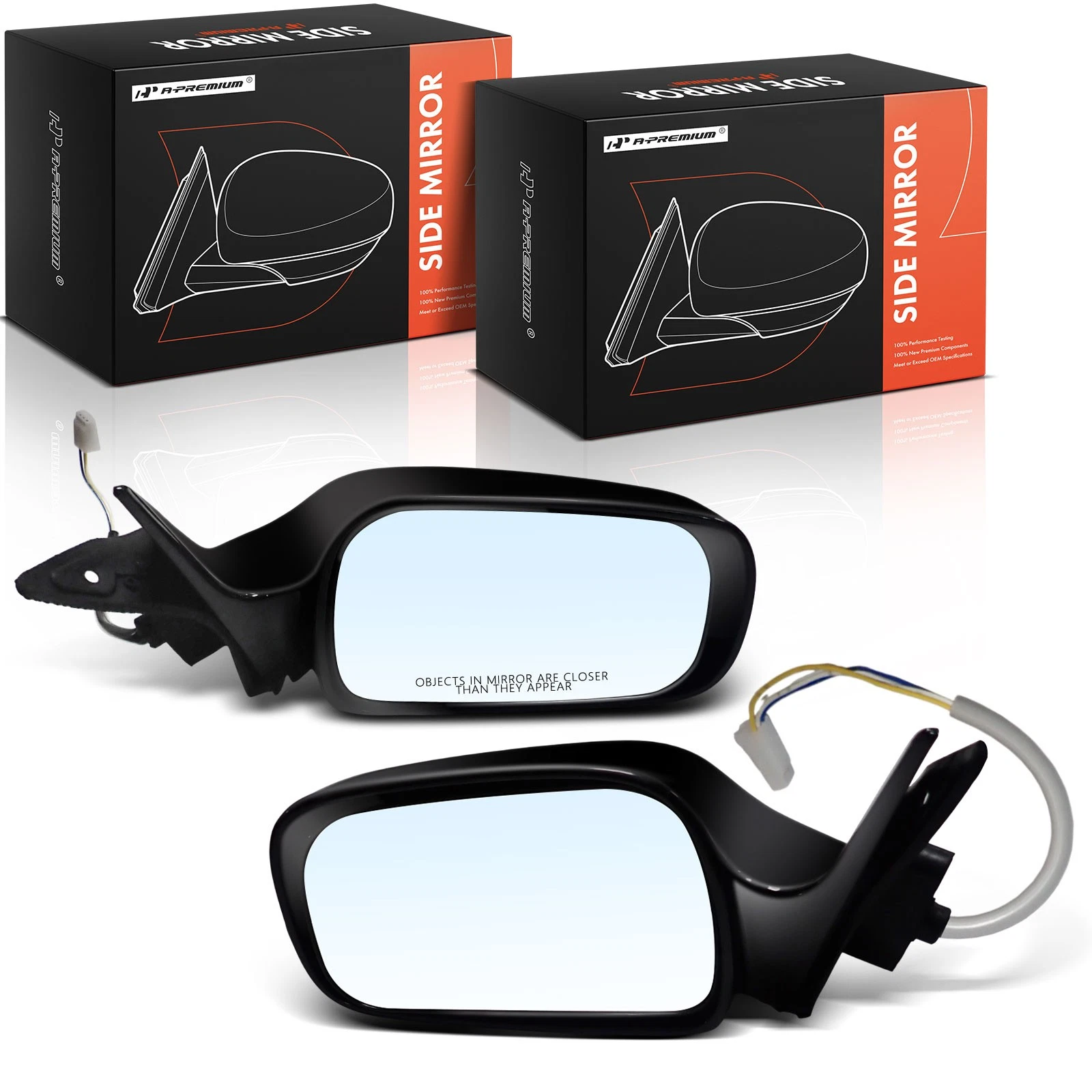 A-Premium Pair Power Glass Adjust Mirror for Toyota Camry 1992-1996 USA Built