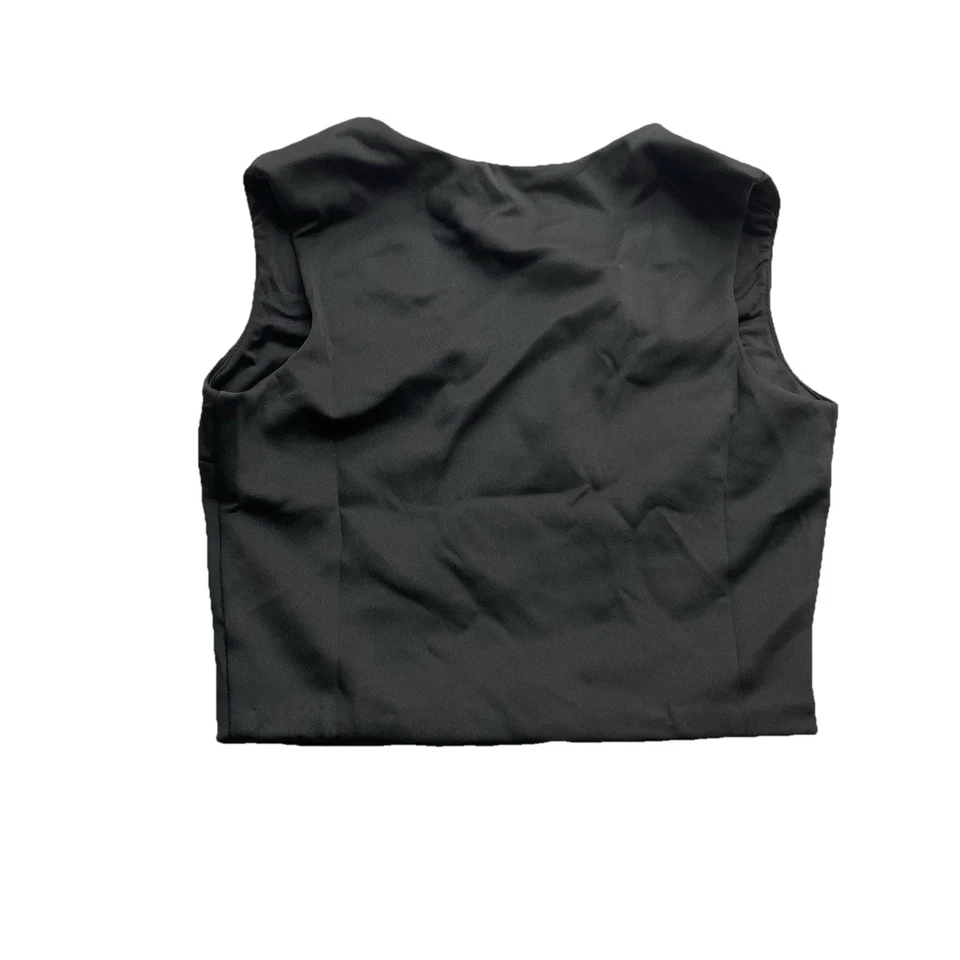 NEW Necessary Objects ady gluck frankel V Neck Crop Top Size XS Black Tank - Image 2 of 4