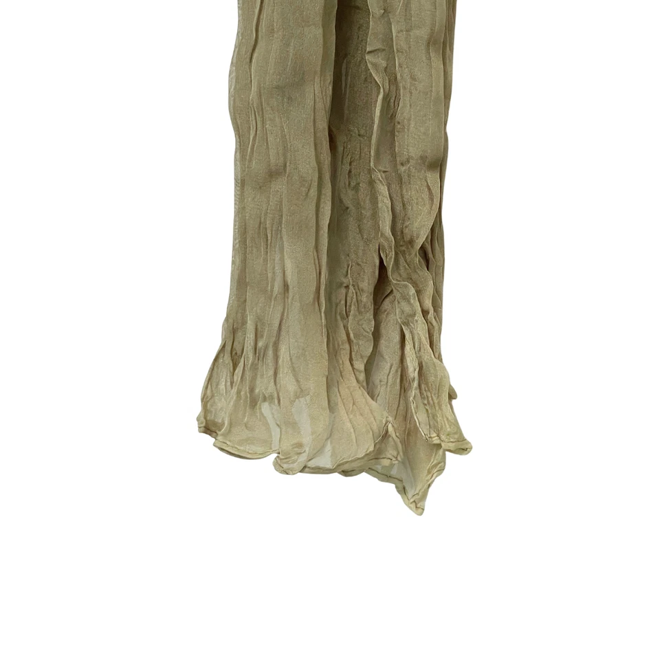 Bufanda Chicos Boho Arrugada Ombre Amarillo Crema Verde Envoltura Ligera Transparente Foto 3 de 4