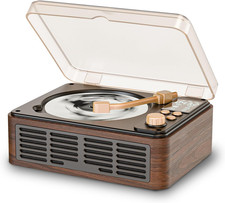 Retro CD Player with Bluetooth,Built-In Speakers for Home LED Display,Bluetoot