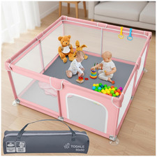 Corral para Bebe 50x50x27 Pulgadas Portatil Plegable con Malla Transpirable
