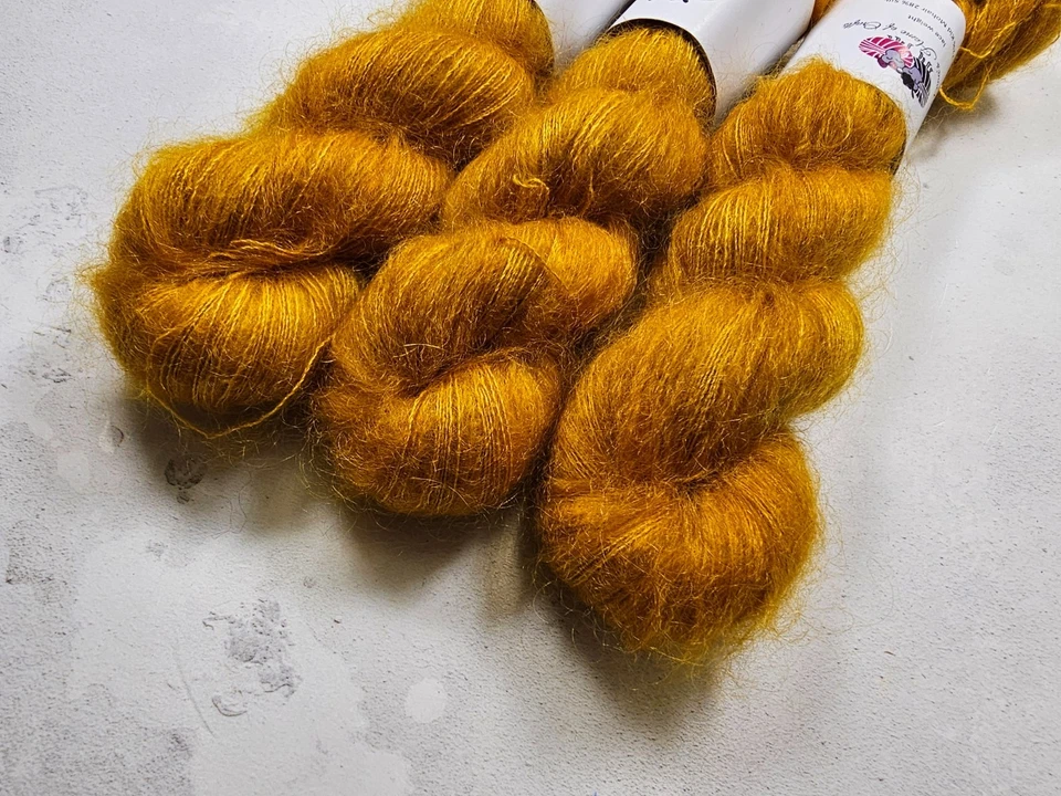 Kid Mohair Seide Garn, Lace Gewicht, 50g, PURE GOLD - Bild 4 von 4