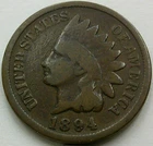 US 1894 Indian Head Cent  **