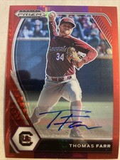 2021 Panini Prizm Draft Picks Thomas Farr #PDP150 RED Prizm Parallel Auto