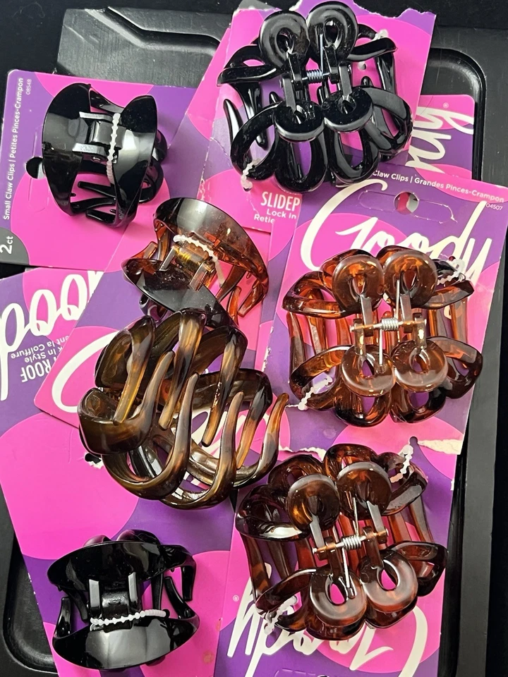 Jaw Clip Lot - Scunci, Goody - Black, Brown - Large, Small - 37758, 08548, 04507 - Image 3 of 3