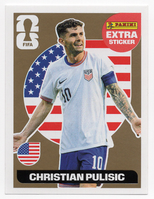 世界6枚！PULISIC プリシッチ MEMORABILIA パッチカード Christian Pulisic USA GOLD Extra Sticker Panini FIFA World Cup