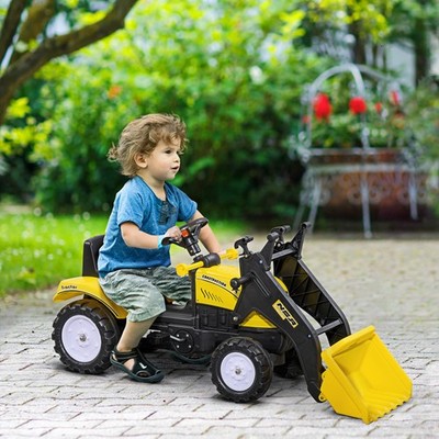 Pedal Go Kart Aufsitzbagger mit Frontlader Bagger, vier Räder Kinderspielzeug