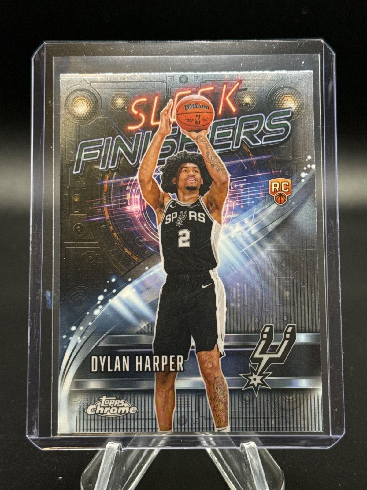 2025-26 Topps Chrome DYLAN HARPER Rookie Sleek Finishers Spurs RC