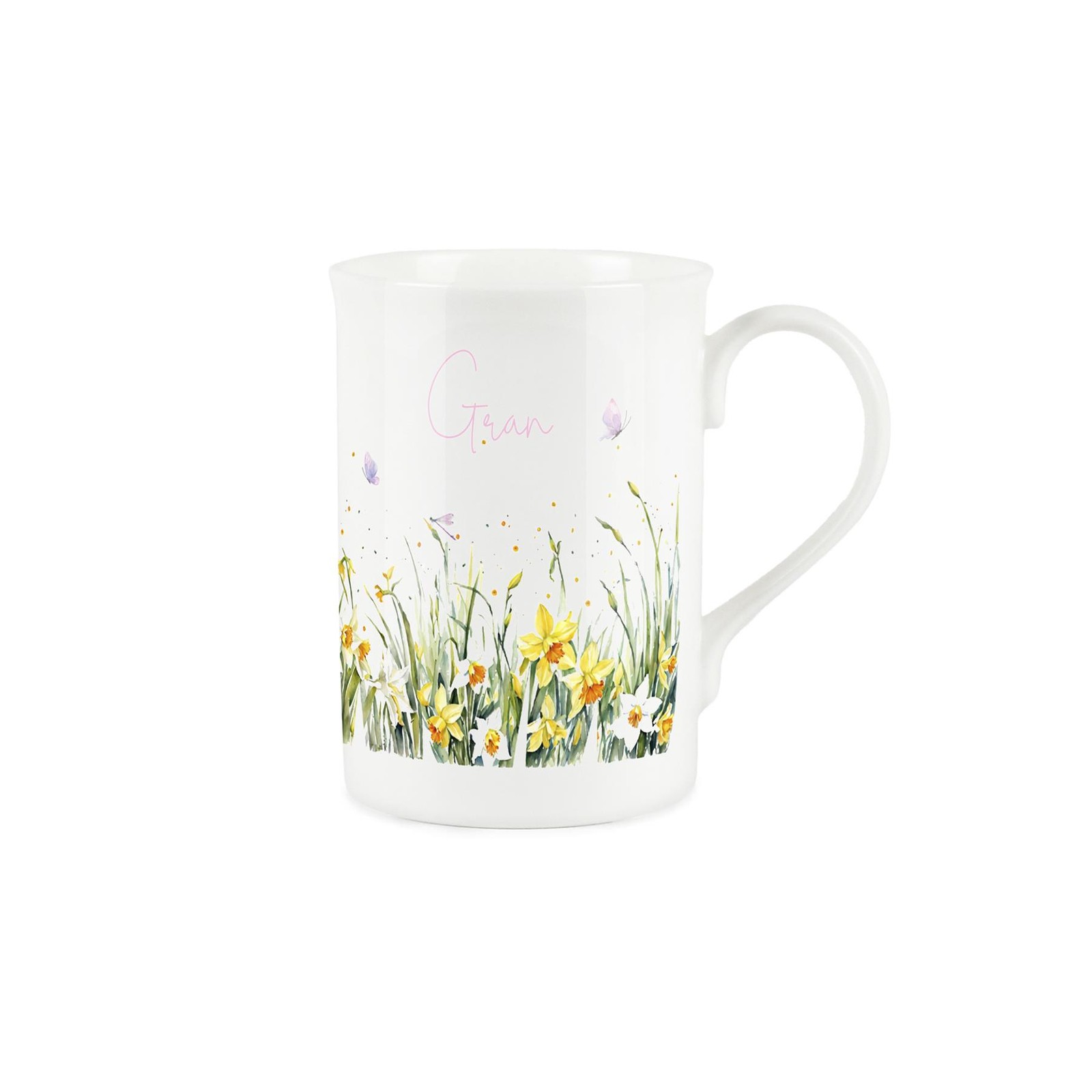 Spring Daffodils Gran Mug - Yellow & Pink Bone China Cup Gifts for Grans