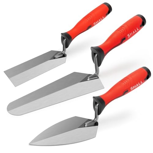 Truelle de finition SHALL kit de 3 outils de maçonnerie et lissage plâtre