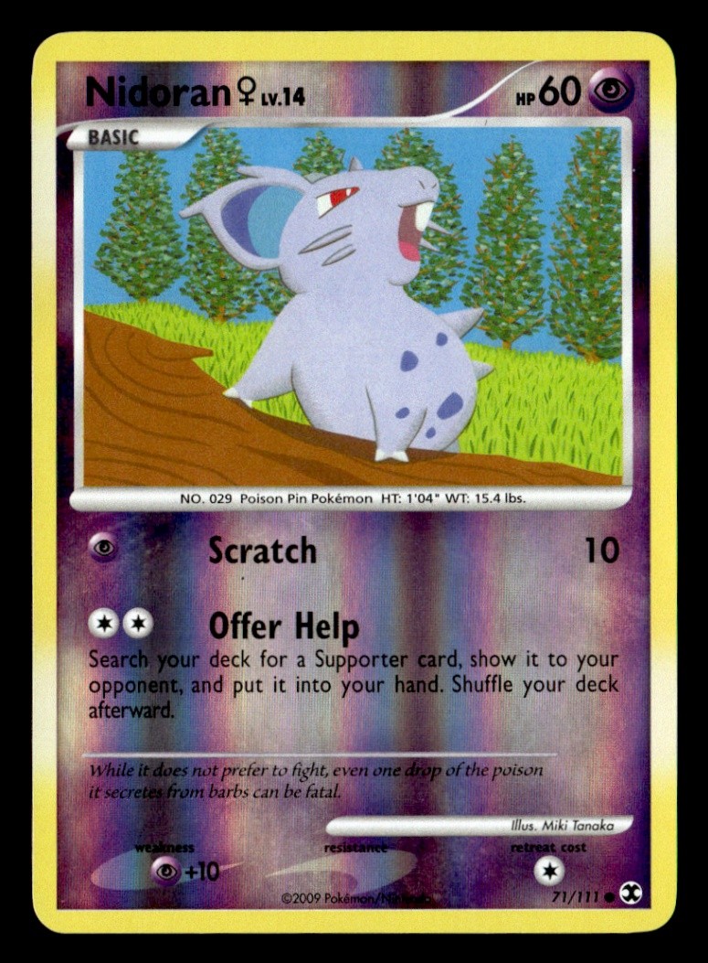 Nidoran F Common Reverse Holo Rising Rivals 71/111 LP Pokémon TCG