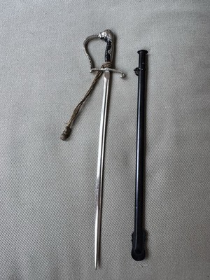 Imperial Germany Lion s Head 9.5  Stainless Steel Miniature Sword Steel Scabbard