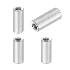 4Pcs 304 Stainless Steel M5x0.8mm Round Coupling Nuts, 0.39x0.98"(ODxH)