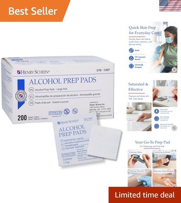 Henry Schein Large Alcohol Prep Pads - 70% Isopropyl Alcohol Wipes