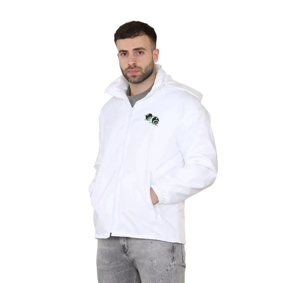 Unisex Bowling Jacket White Waterproof Fleece Lined Detachable Zip Hood Pockets
Opens in a new windo