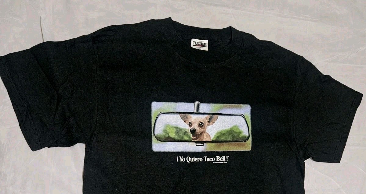 RARE Vintage 1998 Yo Quiero Taco Bell Tshirt Black Large Tultex Great Condition image 2