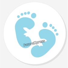 BLUE BABY SHOWER SCRAPBOOK ENVELOPE SEALS STICKERS LABELS FOR FAVORS