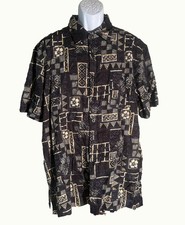 CASUAL LIFE Men's Short Sleeve Button Down Limited Edition Shirt Black 2XL